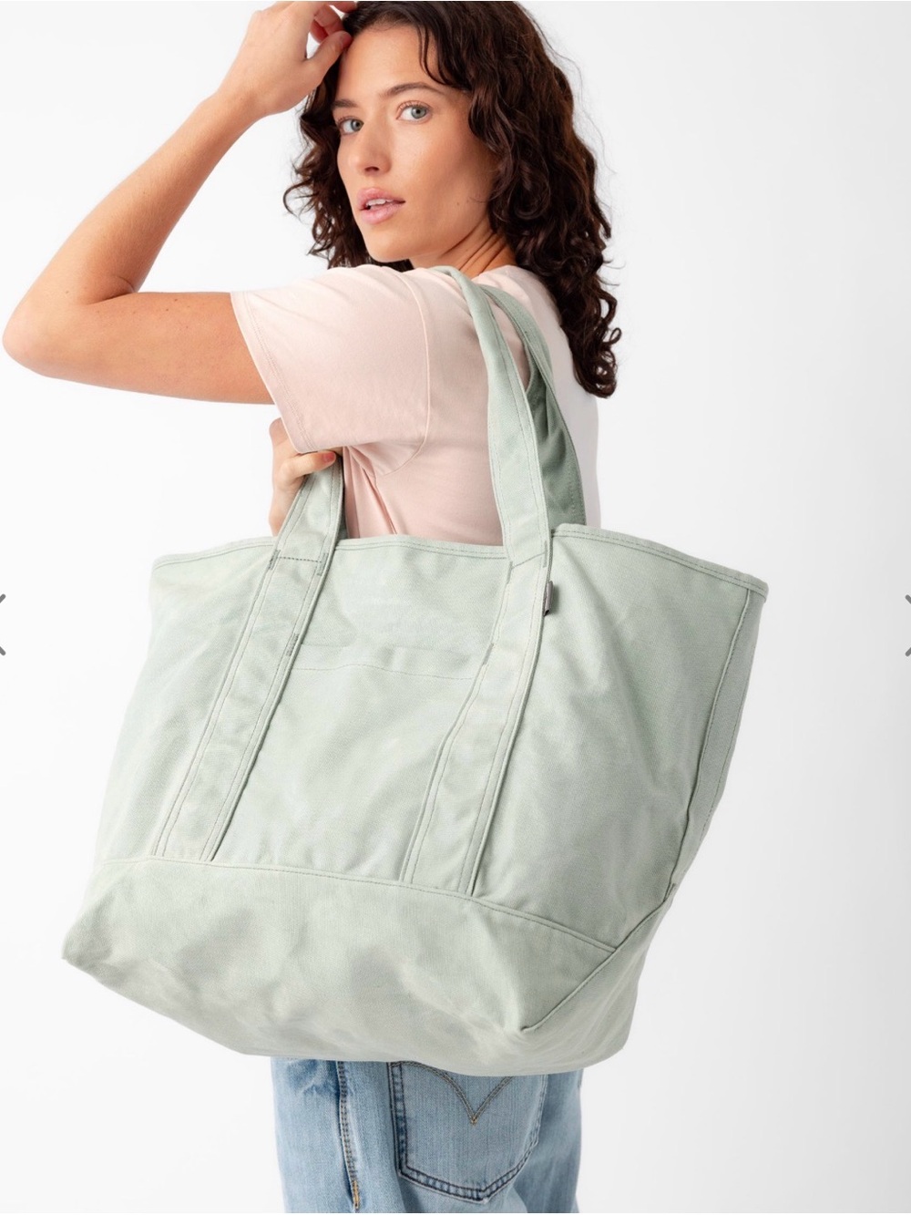 Cozy Earth Waxed Canvas Tote- palm color. NWT